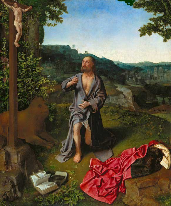 saint Jérôme du Maître de saint Gilles tableau